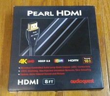 AudioQuest Pearl 8K HDMI 2.0 Cable 18Gbps PVC Black Cord 8 Feet Wire