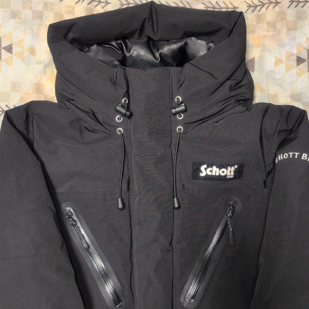 Schott 2TONE DOWN JACKET Coat Polyester Black Log… - image 23