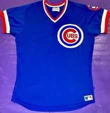 Authentic Chicago Cubs Vintage 1970’s-1980s Pro Cut On Field Sand Knit Jersey 46
