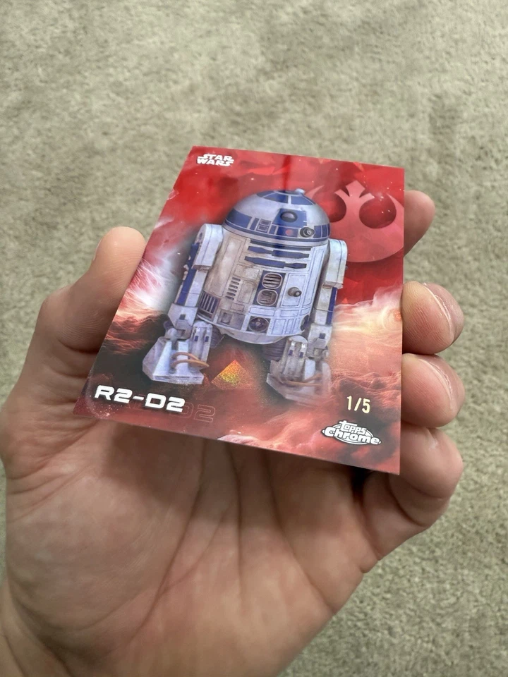 2025 Topps Chrome Star Wars Sapphire R2-D2 RED 1/5 ALPHA - Image 3 of 4