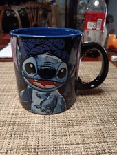 DISNEY LILO STITCH 20oz Blue Black Large Coffee Tea Cup Mug Pre-Owned VG