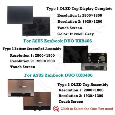 ASUS Zenbook DUO UX8406MA-BS91T-CB OLED Touchscreen Display Full Baugruppe Panel
