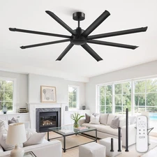 84 Inch Large Ceiling Fan No Light, 8 Aluminum Blades, 6-Speed Remote Control...