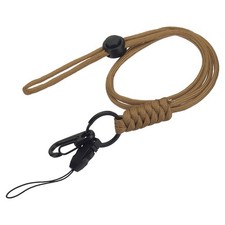 1 Pcs Neck Lanyards Adjustable Lanyards w Swivel Hook Clip Brown, 17.7"