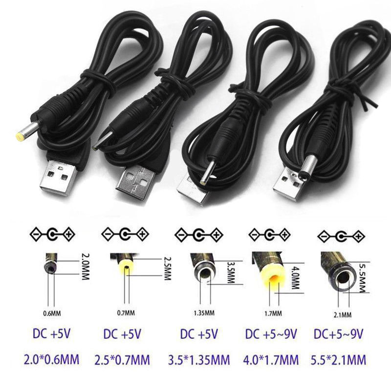 USB A Male to Connector 5V DC Charger Power Cable  Cord