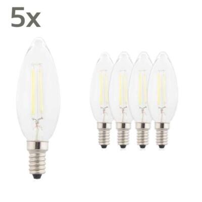 5 x LED Lampe Filament E14 2,8W C35 2700K Glühbirne Leuchtmittel Glühlampe