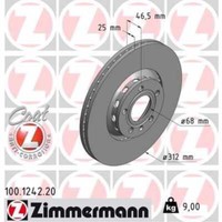 Zimmermann 2X Bremsscheibe Vorne Ø312 Mm AußEnbelüFtet FüR Audi A4 8EC B7 2.0