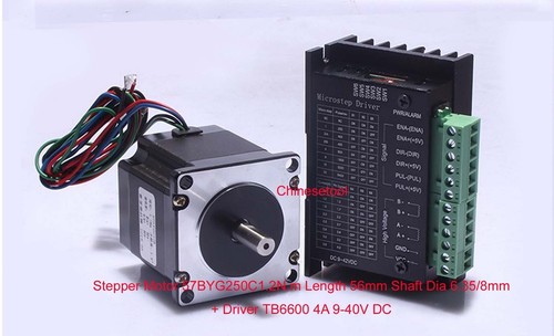 Stepper Motor 57BYG250B 1.2 N.m Length 56mm + Microstep Driver 0.5-4A DC 9-40V - Picture 2 of 7