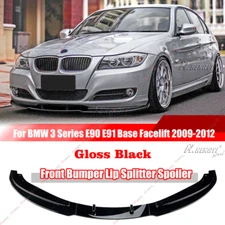 GLOSSY BALCK FRONT BUMPER BODY KIT LIP FIT 2009-2011 BMW 320i 330i E90 4DR/SEDAN