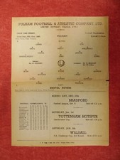 FULHAM v BRISTOL ROVERS | 1948/1949 | RESERVES | 25 DEC 1948 | UK FREEPOST
