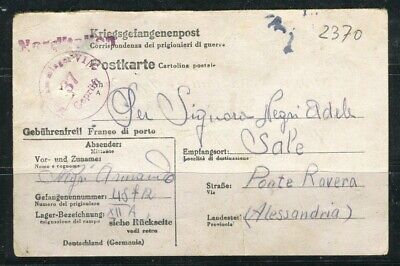 Italy 1944 Early Wwii Pow Postal Card Fine Used To Italy Ebay