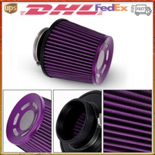 3 76mm Purple High Flow Inlet Cold Air Intake Cone Replacement Dry Air Filter