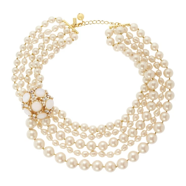 $325 Kate Spade Collar de Perlas Chapado en Oro 12K con Broche Foto 3 de 3