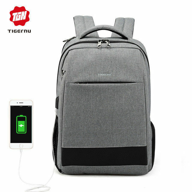 Tigernu 15.6 laptop backpack usb charging men waterproof  display picture 1