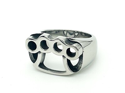 Knuckle Edelstahl Ring Biker Gothic Rocker Rockabilly Schlagring Club 1% er