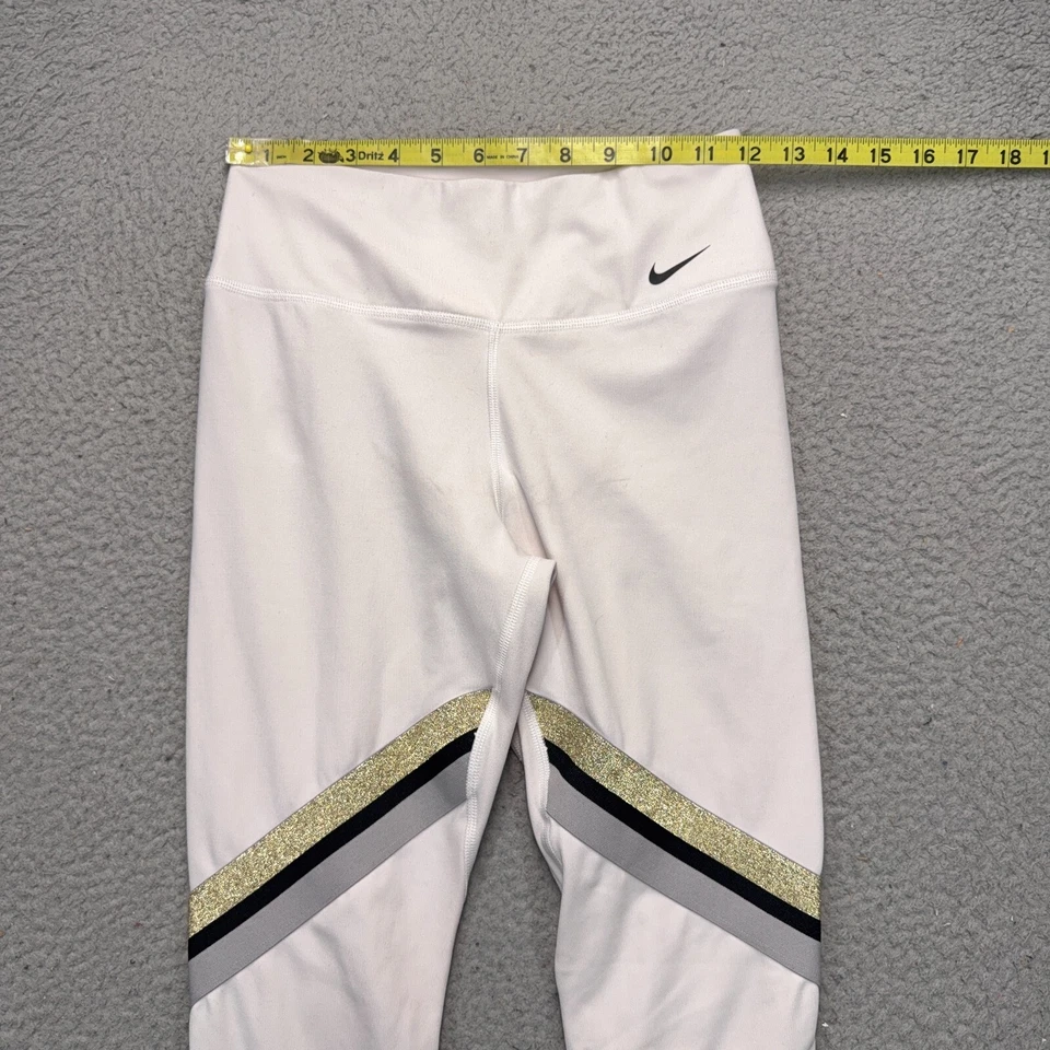 Nike One Icon Leggings Pantalones Pequeños Gris Rosa 24x24 Gimnasio Atletismo Yoga Elástico Foto 2 de 4