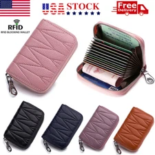 Womens Clutch Organizer Leather Wallet RFID Card Holder Purse Coin Pocket