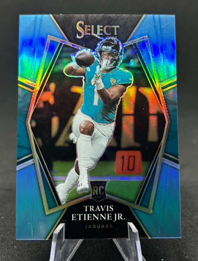 Travis Etienne Jr 2021 NFL Panini Select 73/99 Aqua Premier Rookie RC Jaguars