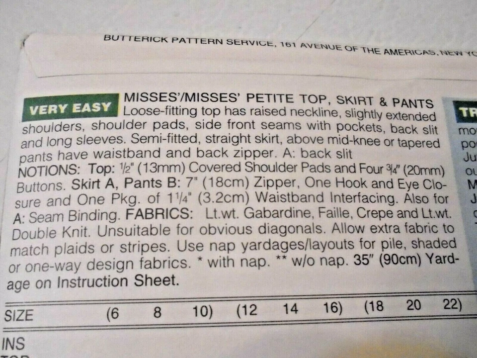 Butterick #3680 Fast & Easy Pattern-sz 6-8-10 Ms/Misses Petite Top,Skirt & Pants - Image 4 of 4