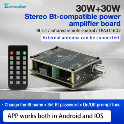 TPA3118 HI-FI Stereo Bluetooth 5.1 Audio Power Amplifier Board W/ Remote Control