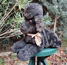 ANCIEN GRAND CHIEN CANICHE RANGE-PYJAMA POILS SYNTHÉTIQUES ANNÉES 50/60