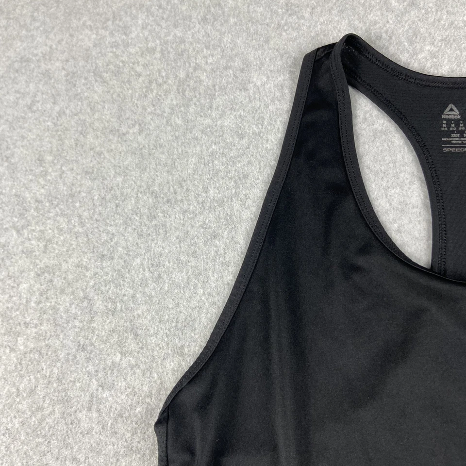 Reebok Top Womens Medium Black Racer Back SpeedWick Sleeveless Activewear Gym - Image 2 of 4