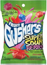 Fruit Gushers Super Sour Berry Fruit Snacks, 4.25 oz, Fruity and Tangy Treats...