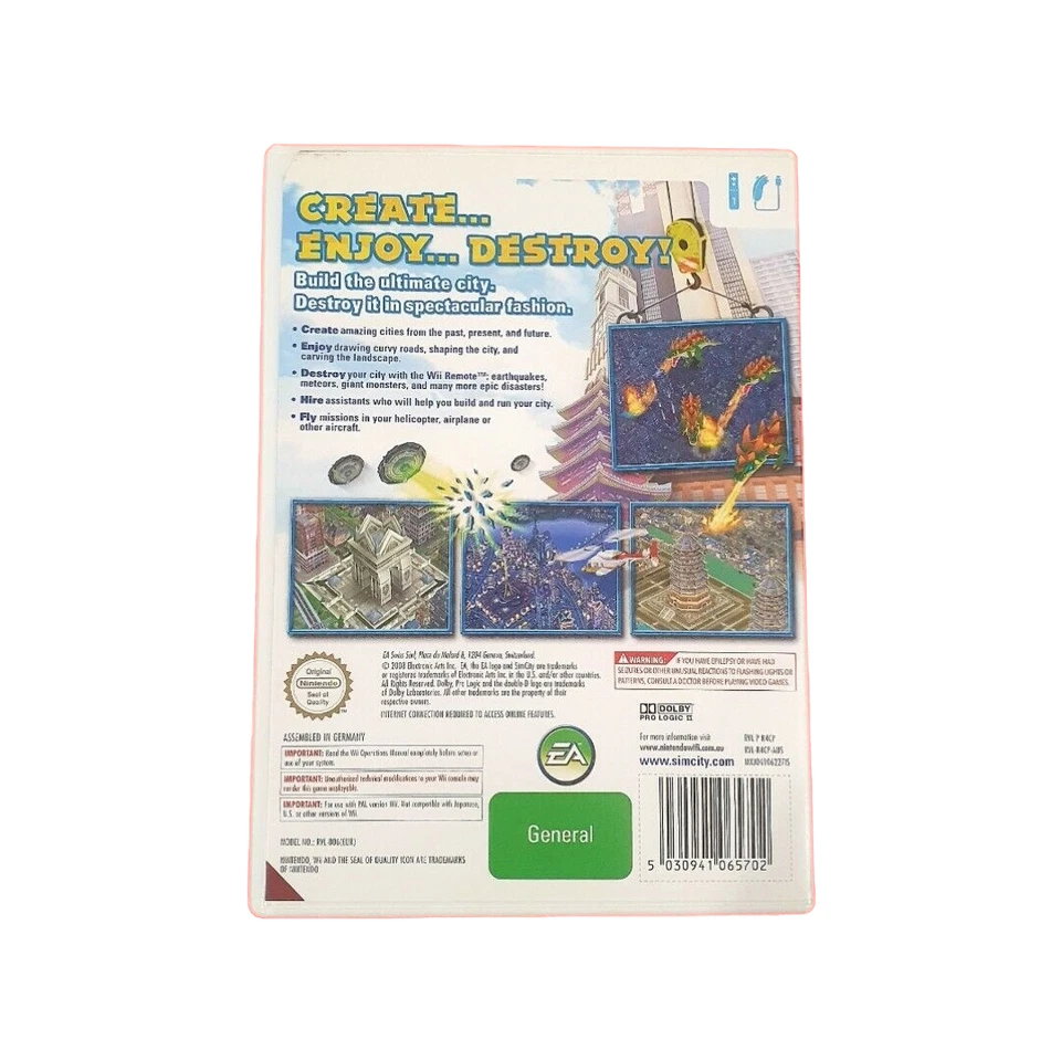 SimCity Creator Nintendo Wii PAL Game Wii U Compatible Complete Simulation - Image 4 of 4