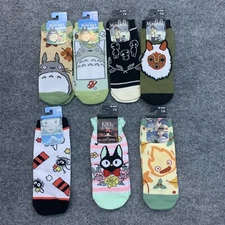 Studio Ghibli Socks 7 Pairs No Show Totoro Mononoke Kiki Spirited Away Howl New
