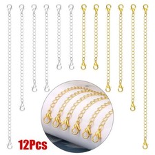 12pcs/Set Stainless Steel Necklace Bracelet Extender Chain Jewelry Extenders