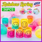 36PCS Mini Plastic Colourful Rainbow Spring Kids Toy Party Favour Bulk 2.8*3.5CM