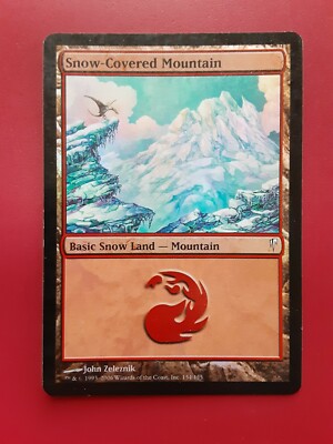 MTG Snow Covered Mountain FOIL Coldsnap LP Light Play Magic the Gathering