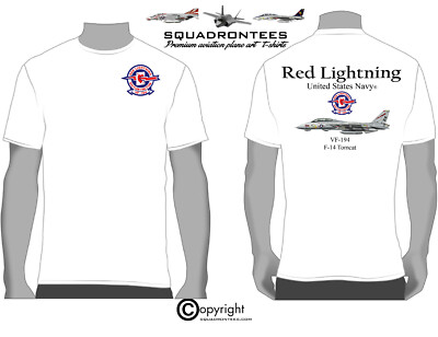 VF-194 Red Lightning F-14 Tomcat Squadron T-Shirt D3 - USN Licensed Product