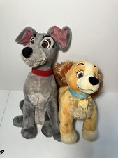 Lady And The Tramp Disney Store Plush Set of 2 - 16  Tramp  14  Lady