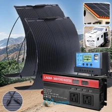 6000W Complete Solar Panel Kit Solar Power Generator 100A Home 110V Grid System