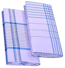 Men's Stitched Cotton Lungi Dhoti White 2.10m Pack of 2