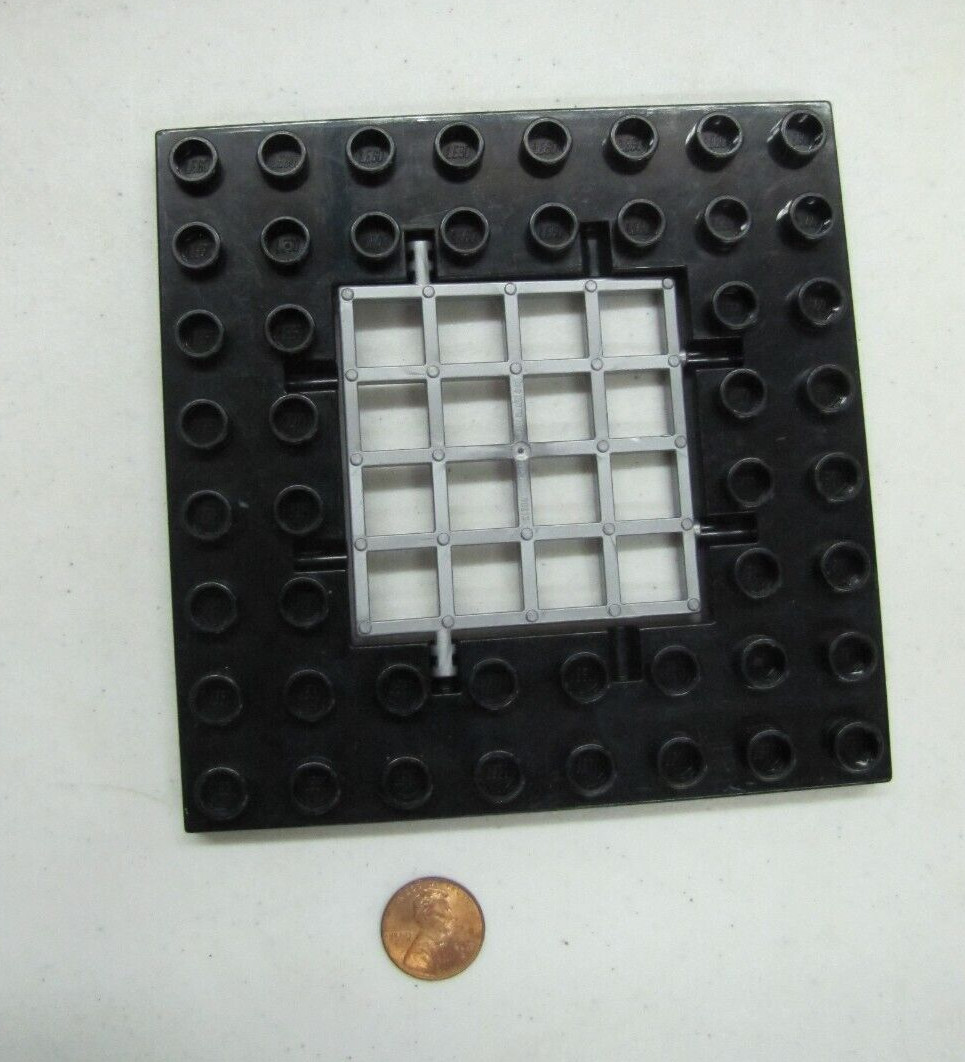 Lego Duplo Black Trap Door Silver Grid 8X8 Knight Castle Building #4785 #4777