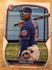Simon Juan Prospect Rookie Card 2023 Bowman Base Paper #BP-38 New York Mets