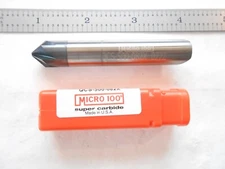 NEW MICRO 100 USA 1/2" DIA. X 3" OAL X 82 DEGREE 6FL. SOLID CARBIDE CHAMFER MILL
