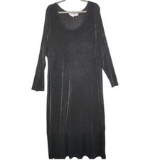 Stephanie Thomas Black Maxi Dress Size 24 Long Sleeve