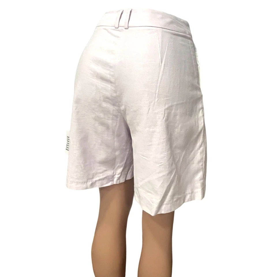 Topshop Women’s linen-blend Longline Shorts, Pale Lilac,  US Sz. 6 - Image 3 of 4