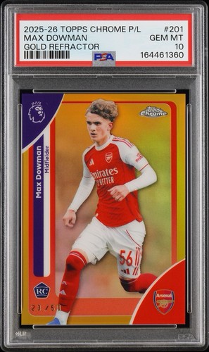 Max Dowman [Gold] #201 2026 Topps Chrome Premier League card