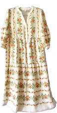 NWT Anthropologie Figueroa Flower Ivory Floral Tiered Flowy Midi Dress PM PL PXL