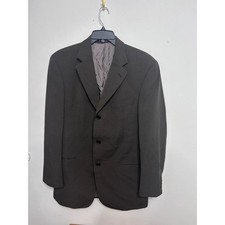Hugo Boss Mens 42L Olive Green Virgin Wool Blend 3 Button Blazer Made in USA