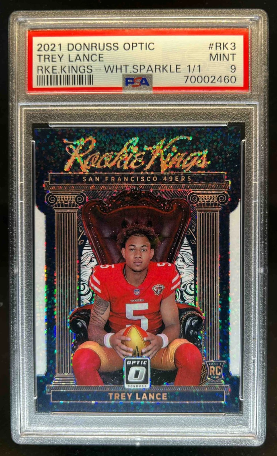 Trey Lance Panini Donruss Optic Rookie Kings #RK3 White Sparkle 1/1