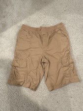 Sonoma Boys XL 18/20 Beige Cargo Shorts 100 Cotton Elastic Waist Drawstring
