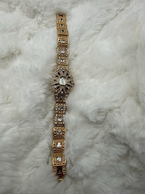 Isaac Mizrahi Live Hidden Watch Woman s Gold Tone Rhinestone Accents