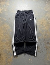 Vintage Nike Basketball Y2K Black Distressed Baggy Wide Leg Sweatpants-Size M