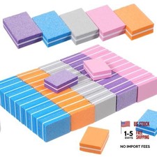 500 Pack Mini Buffers for Nails, 100/180 Grit Double-Sided Mini Nail 5 Colors