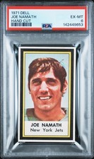 1971 DELL HAND CUT JOE NAMATH PSA 6